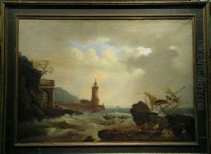 Shipwreck Of Harbor by Claude-joseph Vernet
