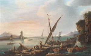 Mediterranean Traders Unloading On The Shore