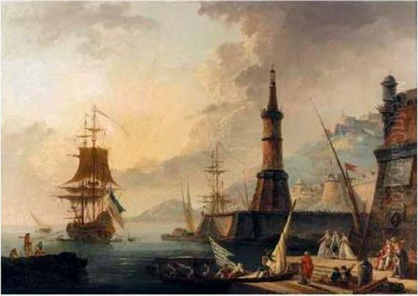 A Mediterranean Harbour Scene - view 1