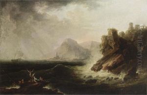 Shipwrecking On A Rocky Coast by Claude-joseph Vernet