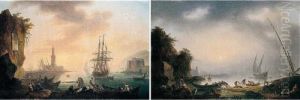 ````````soleil Couchant Par Un Temps Brumeux' by Claude-joseph Vernet