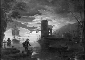 Marine Au Clair De Lune. by Claude-joseph Vernet