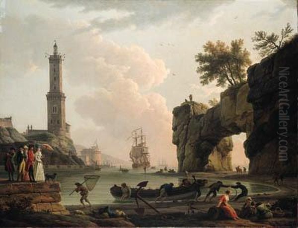 A Mediterranean Harbour At Sunset - view 1