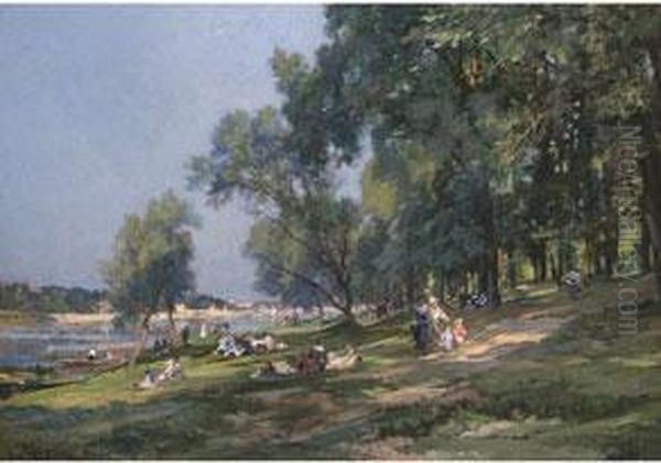 Picknick Unter Baumen Am Fluss - view 1