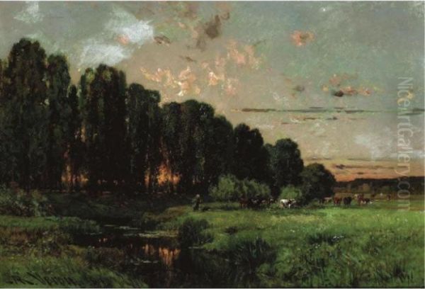 Cattle By A River - view 1