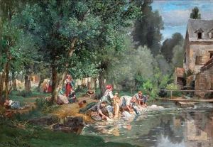 Les Lavandieres Pres Du Petit Pont.