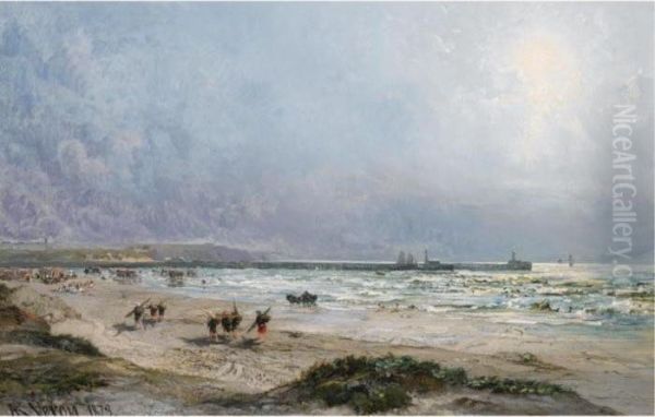 Fishermen On The Normandy Coast - view 1