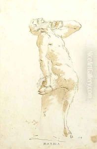 Marsyas standing in profile to the right by Giovanni Battista Tiepolo
