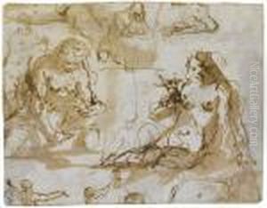 Sheet Of Studies For A Penitent Magdalen by Paolo Veronese (Caliari)