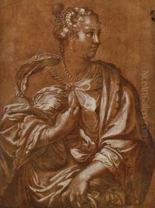 Femme Drapee Ornee De Bijoux by Paolo Veronese (Caliari)