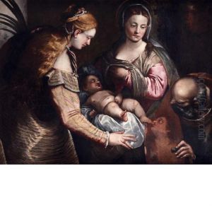 The Holy Family With Saint Barbaraand Saint John