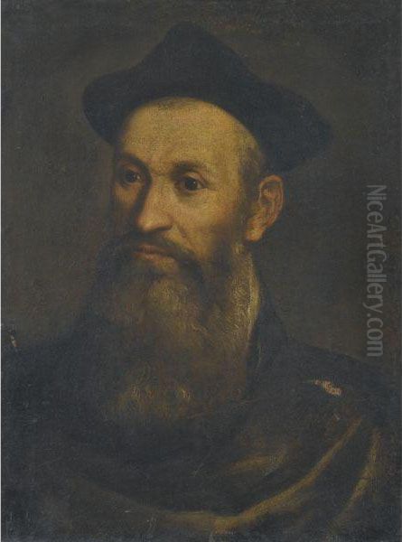 Portrait Of Daniele Barbaro, Head And Shoulders, Wearing A Blackhat - view 1