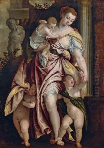 Caritas Mit Drei Kindern by Paolo Veronese (Caliari)
