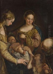Sacra Famiglia Con Santa Barbara E San Giovannino