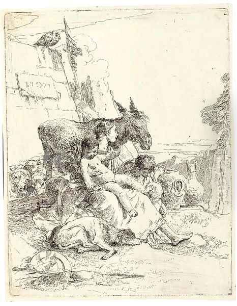 A Mother with two Children, from Scherzi (Rizzi 24) - view 1