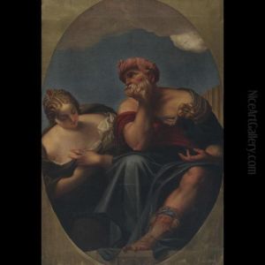 In The Courtyard Of Doges Palace by Paolo Veronese (Caliari)