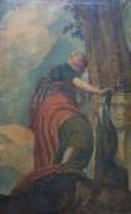 19th Century A Female Figure, Looking Up by Paolo Veronese (Caliari)
