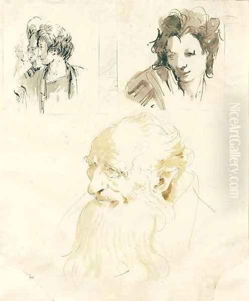 A study of the head of an old man - view 1