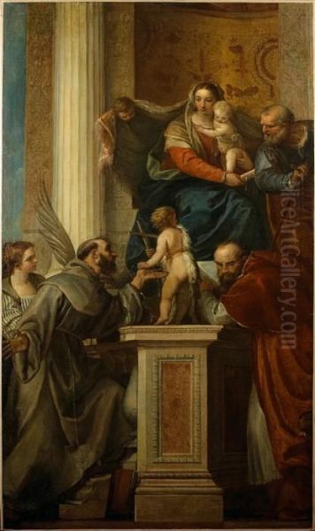 La Sainte Famille Avec Saint 
Jean Baptiste Enfant, Sainte Justine, Saint Francois Et Saint Jerome. - view 1