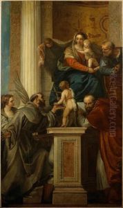 La Sainte Famille Avec Saint
Jean Baptiste Enfant, Sainte Justine, Saint Francois Et Saint Jerome. by Paolo Veronese (Caliari)