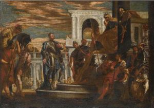 Saint Sebastian Before The Emperor Diocletian