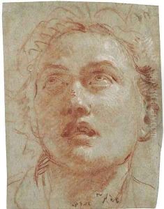 Head of a man looking up