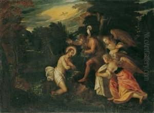 Die Taufe Christi Im Jordan. by Paolo Veronese (Caliari)