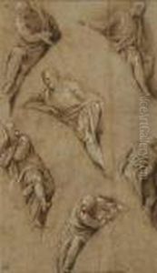 Studies Of Six Apostles For Lunette Figures by Paolo Veronese (Caliari)