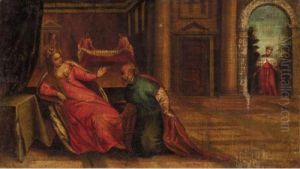 Esther Confronted By Hamon by Paolo Veronese (Caliari)