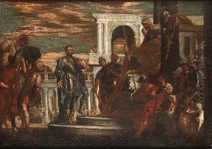 Saint Sebastian Before Diocletian by Paolo Veronese (Caliari)