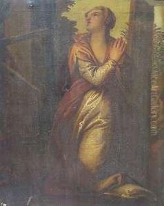 Woman By A Pillar by Paolo Veronese (Caliari)