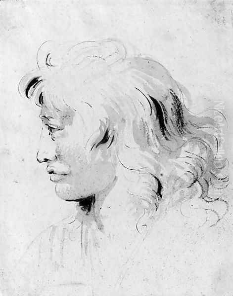 The head of a youth, in profile to the left - view 1