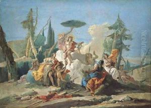 Apollo receiving Homage from the Muses - a modello by Giovanni Battista Tiepolo