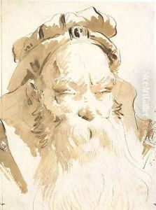 Head of an oriental with a long beard