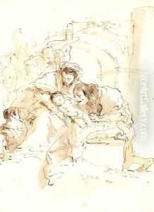 The Holy Family with angels before an arch by Giovanni Battista Tiepolo