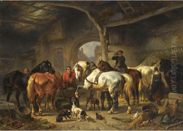 Tending The Horses - view 1