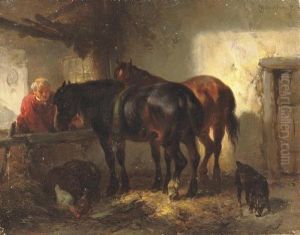Feeding The Horses by Wouterus Verschuur