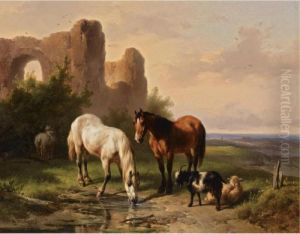 Watering Horses Near A Ruin Watering Horses Near A Ruin