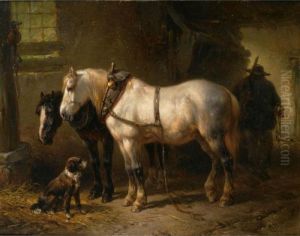 Two Horses In A Stable