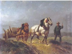 Leading The Horses Over A Track by Wouterus Verschuur