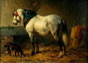 Stable Interiror by Wouterus Verschuur