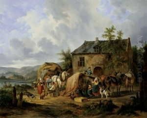 Vor Der Schanke. by Wouterus Verschuur