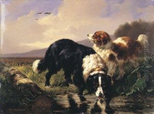 Setters At The Pond by Wouterus Verschuur