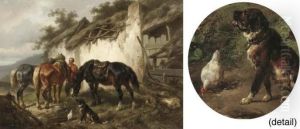 Tending The Horses by Wouterus Verschuur