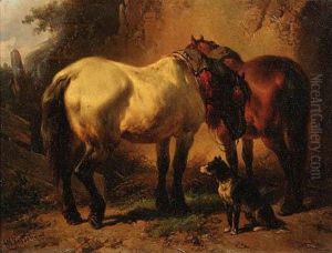 Draught-horses At Rest by Wouterus Verschuur