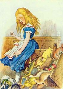 Alice Upsets the Jury-Box, illustration from Alice in Wonderland by Lewis Carroll 1832-9 by John Tenniel