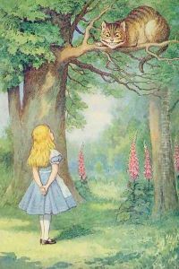 Alice and the Cheshire Cat, illustration from Alice in Wonderland by Lewis Carroll 1832-9 2