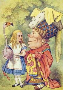 Alice with the Duchess, illustration from Alice in Wonderland by Lewis Carroll 1832-9 by John Tenniel