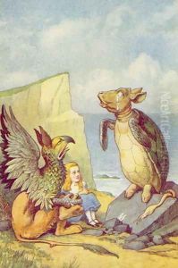 The Mock Turtle and the Gryphon, illustration from Alice in Wonderland by Lewis Carroll 1832-9 by John Tenniel