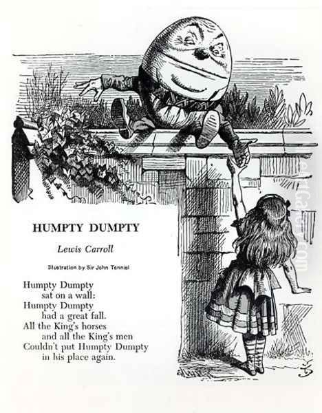 Humpty Dumpty, illustration for the nursery rhyme by Lewis Carroll 1832-98 - view 1